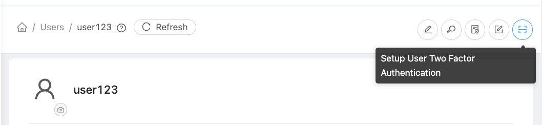 Configure 2FA action button