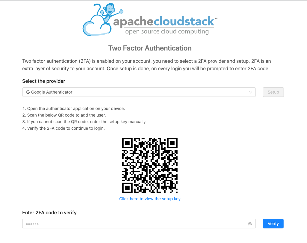 Configure 2FA at login page